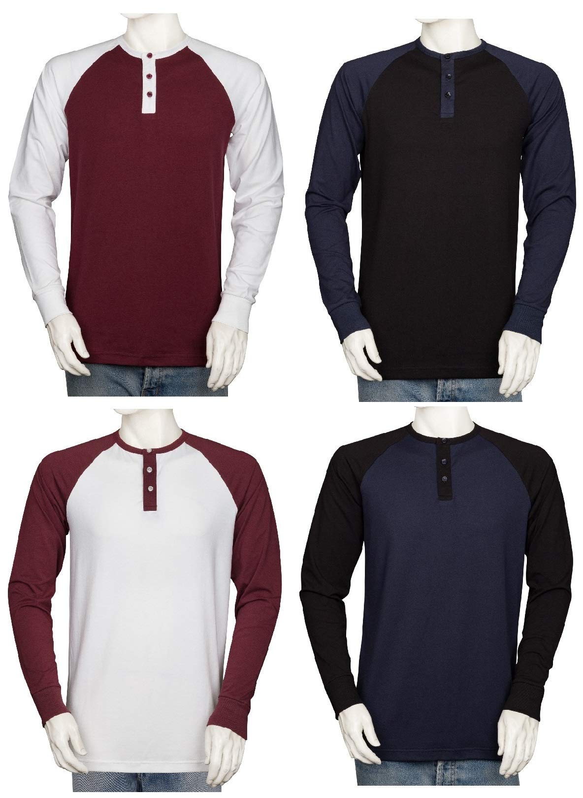 Big and Tall Men's Baseball Henley Long Sleeve Shirt - Heavyweight Cotton Pullover for Casual Wear - Comfortable Workout & Lounge Shirt for Large Size Men