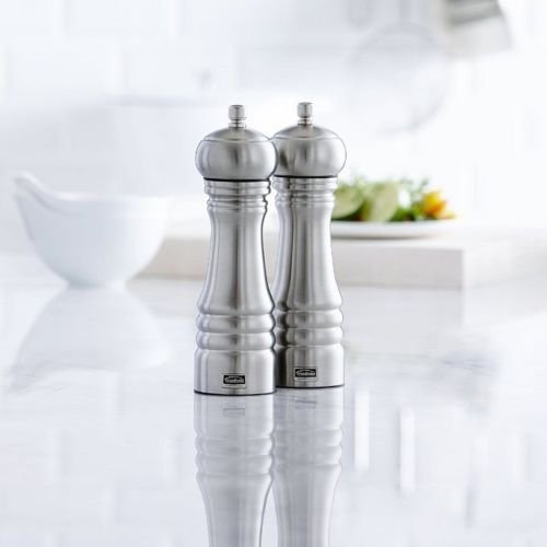 Premium Trudeau 8-Inch Stainless Steel Salt and Pepper Grinder Set - Professional Kitchen Spice Mill for Home, Restaurants & Gifting