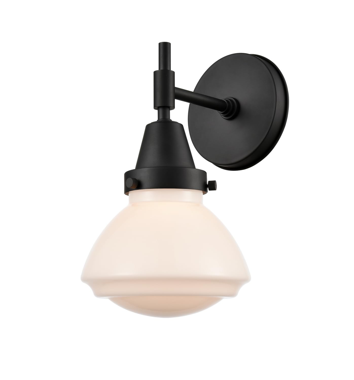 Innovations 447-1W-BK-G321-LED Modern Black LED Wall Sconce Light Fixture - Energy Efficient Indoor/Outdoor Lighting for Bedroom, Hallway, Porch & Patio