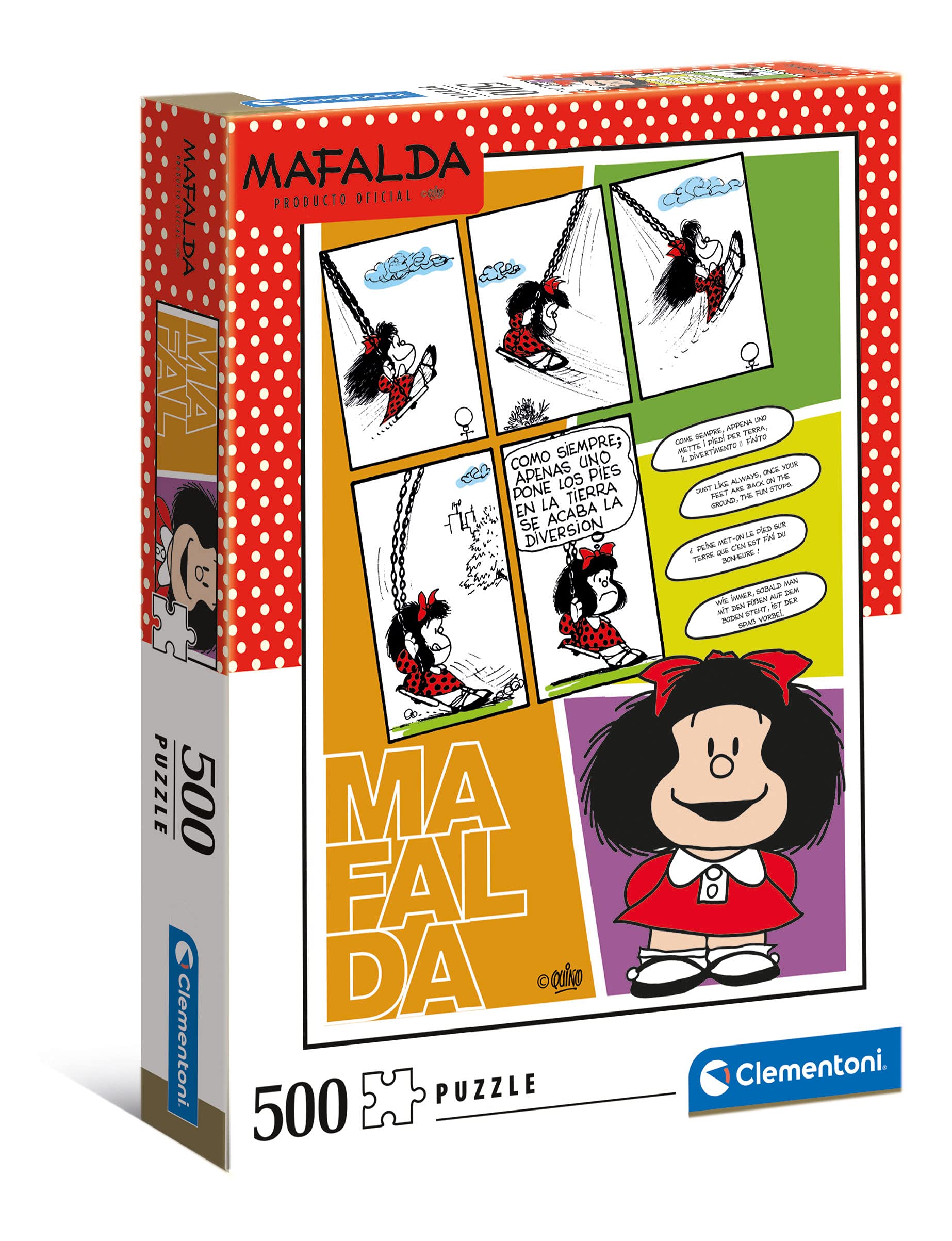 Clementoni 35105 Mafalda 500-Piece Adult Puzzle - Cartoon Comic Strip Puzzle Made in Italy - Perfect for Home Decor, Gifts & Relaxation