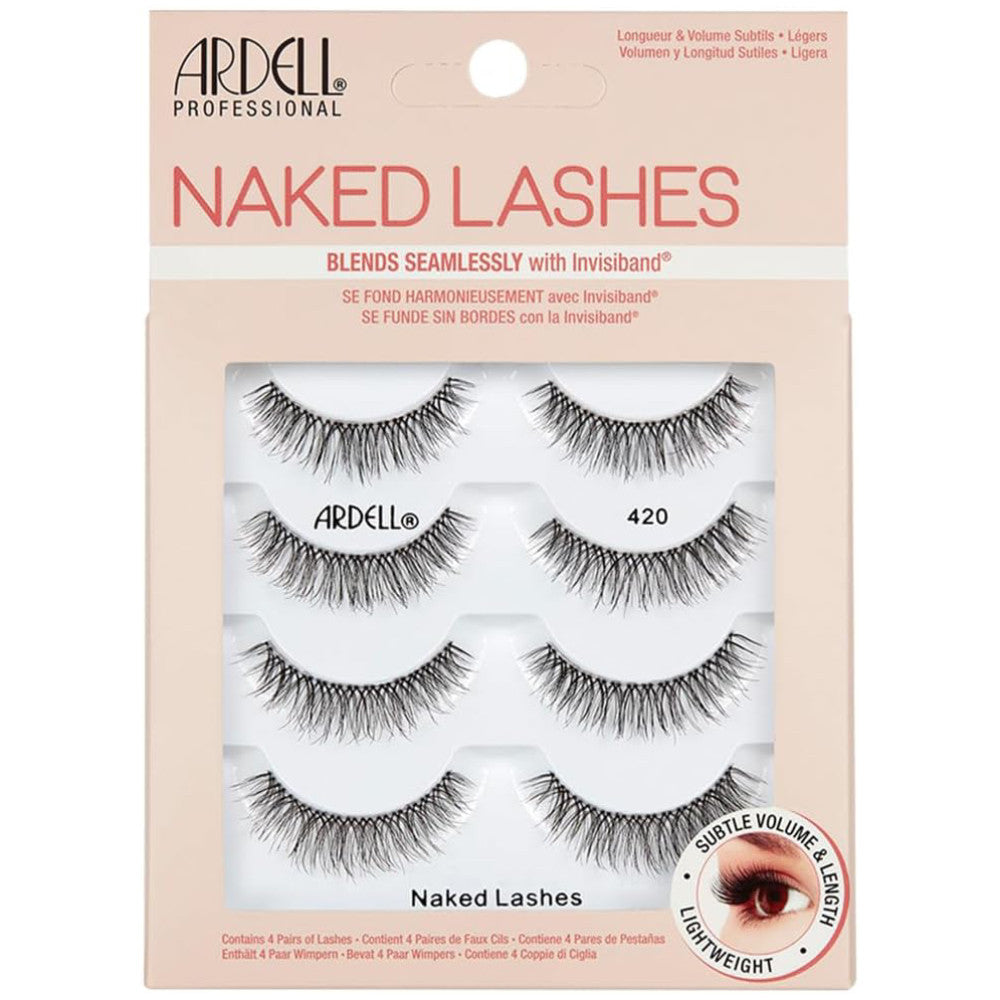Ardell Naked Lashes #420 - Natural Looking False Eyelashes 4 Pack for Everyday Wear & Special Occasions