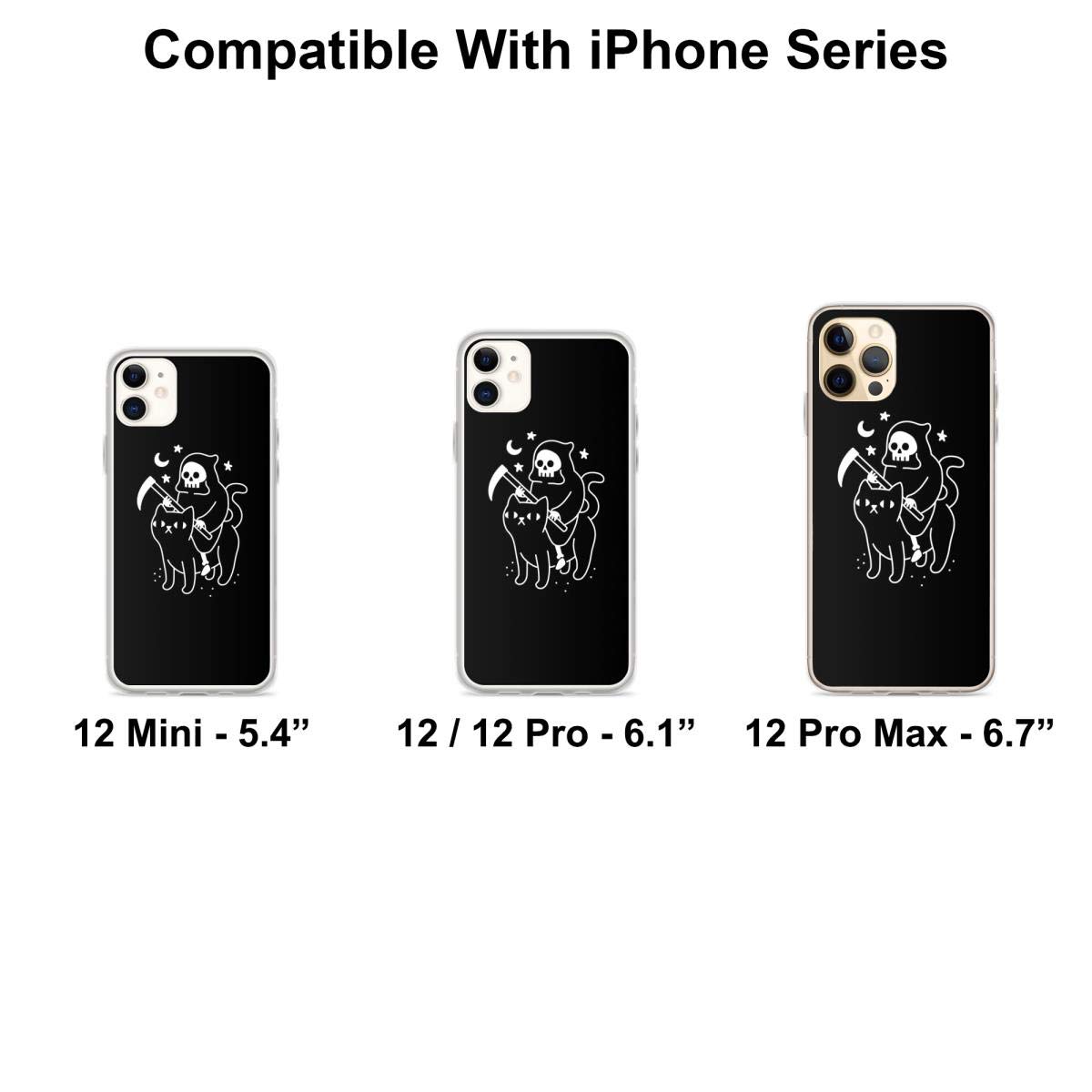 Death Rides A Black Cat iPhone Case for iPhone 15/14/13/12/11/X/Xs/Xr/8/7/6/6s Plus Pro Max - Gothic Horror Protective Cover for Daily Use, Work & Travel