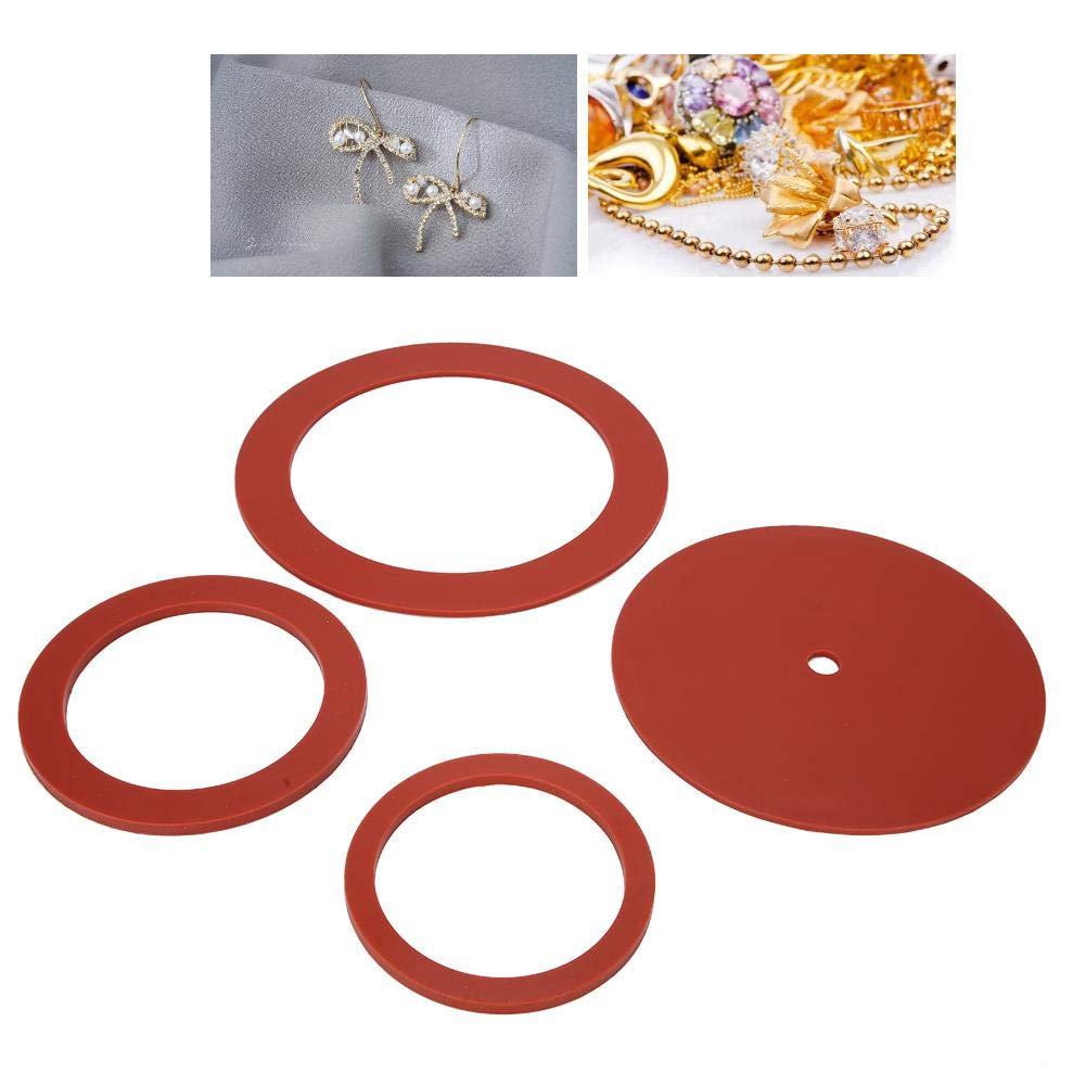 4Pcs Professional Jewelry Rubber Gaskets for Casting Machines - Durable Sealing Accessories for Jewelry Making, Repair & Workshop Use - Perfect for Jewelers, Repair Shops & DIY Enthusiasts