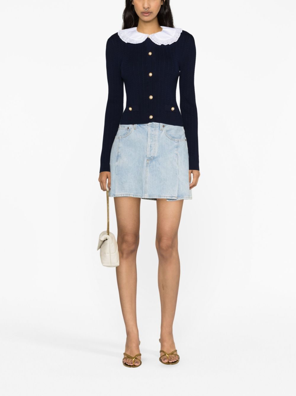 Alessandra Rich Blue Sweater for Women | Elegant Knitwear for Casual & Office Wear | Perfect for Fall & Winter Fashion