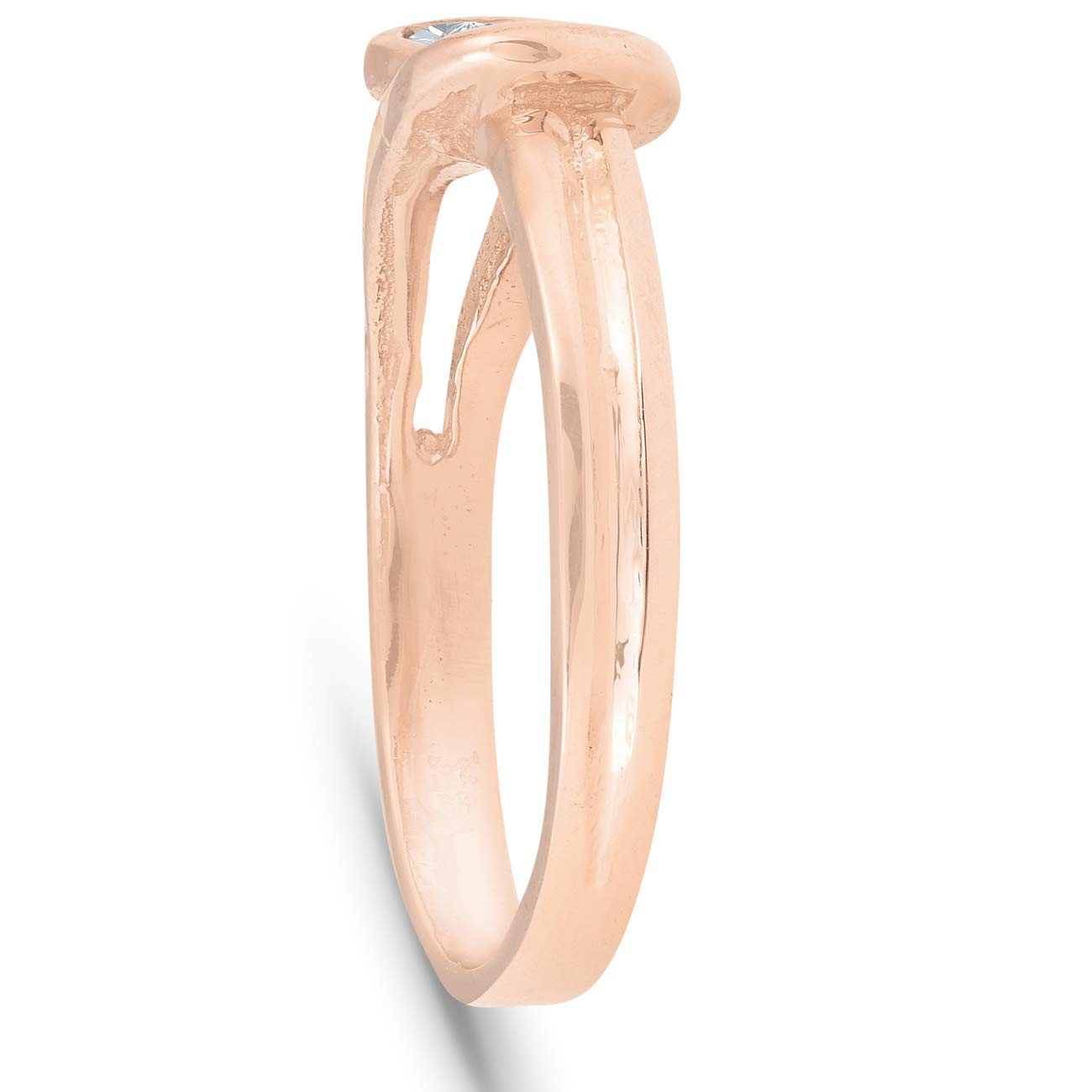 1/5 Carat Diamond Solitaire Knot Ring - Round Brilliant Cut 14K Rose Gold Engagement Ring for Women - Perfect for Weddings, Anniversaries & Romantic Gifts