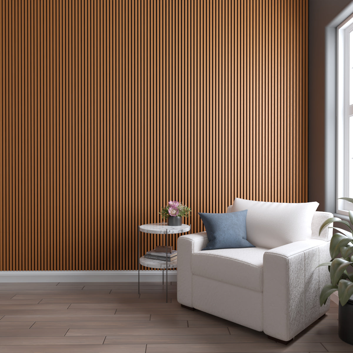 Acoustic Slat Wood Wall Panel - Natural Wood Soundproofing Panels for Home & Office - Traditional Slat Design for Modern & Rustic Interiors - Perfect for Living Rooms, Bedrooms, and Conference Rooms