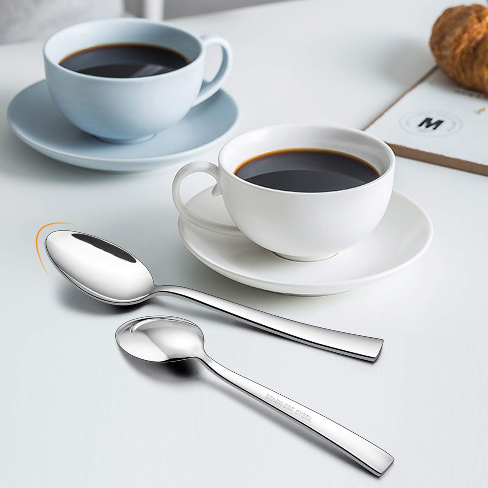 40-Piece Stainless Steel Flatware Set for 8 - Modern Silverware Cutlery Set with Square Edge & Mirror Finish - Dishwasher Safe for Home, Restaurant & Dinner Parties - Elegant Tableware for Everyday Meals, Special Occasions & Catering Events