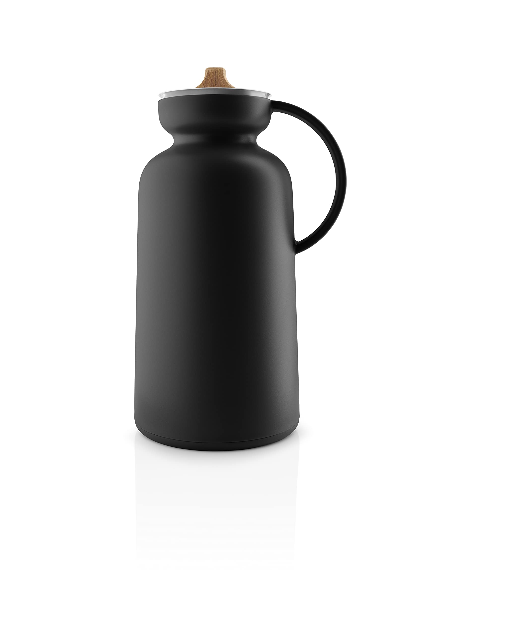 Eva Solo Silhouette Vacuum Jug - 1 Liter Thermal Coffee Carafe, Double Wall Insulated Stainless Steel Flask for Hot & Cold Beverages | Perfect for Coffee, Tea, Water & Office/Home Use | Black