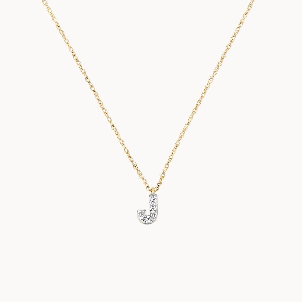 10k Gold Diamond Letter J Necklace - Elegant Personalized Jewelry for Women, Perfect for Gifts, Anniversaries, and Everyday Wear