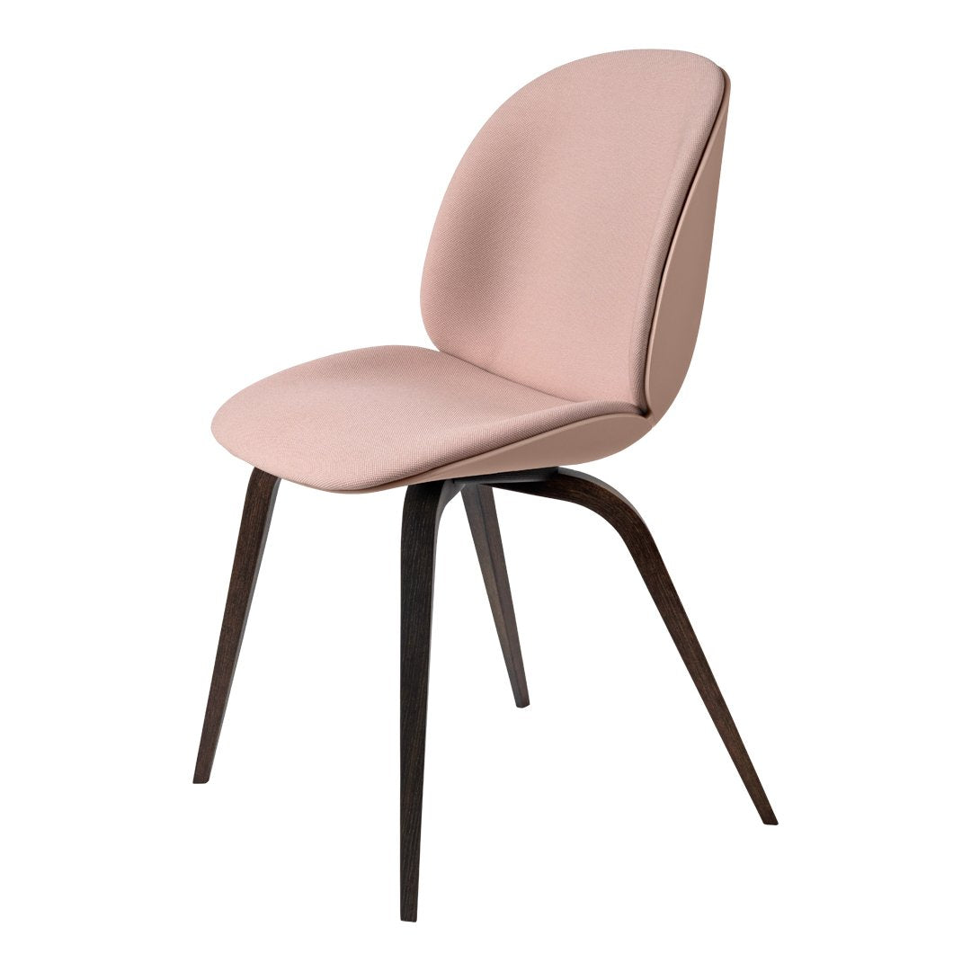 Beetle Dining Chair with Front Upholstery & Smoked Oak Base - Modern Kitchen & Dining Room Seating for Home & Restaurant