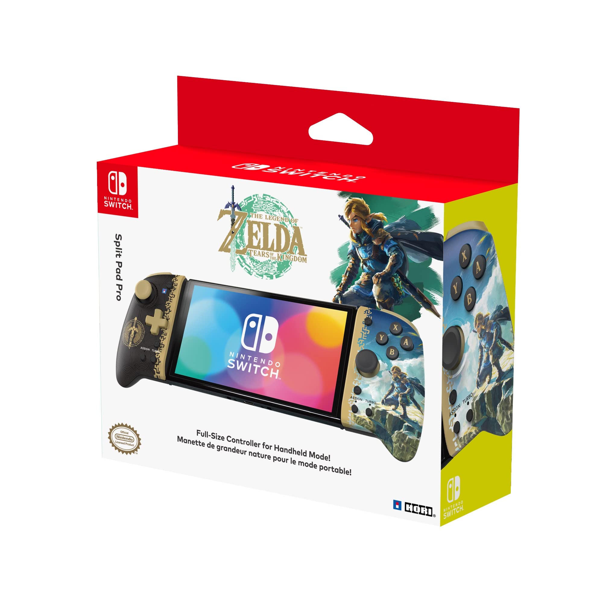 HORI Nintendo Switch Split Pad Pro (The Legend of Zelda™: Tears of the Kingdom Edition) - Officially Licensed Joy-Con Controller for Nintendo Switch & OLED Model - Ergonomic Grip for Comfortable Gaming - Perfect for Long Play Sessions and Competitive Gaming