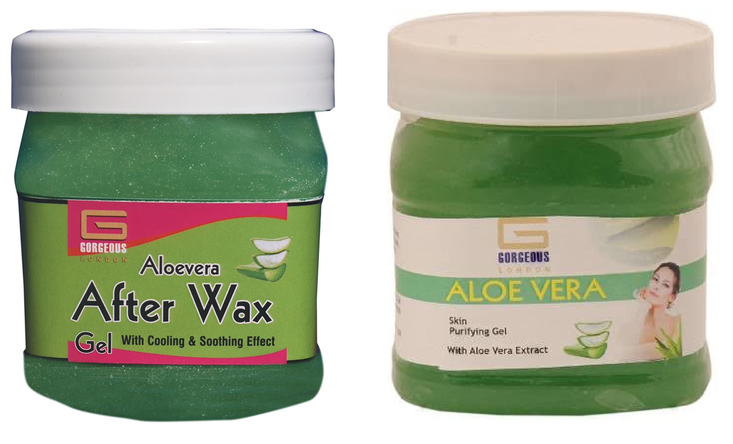 London Aloe Vera After Wax Gel & Aloe Vera Gel Combo (2 x 450ml) - Soothing Post-Wax Care & Skin Hydration for Smooth, Irritation-Free Skin | Perfect for Salon Use & At-Home Waxing