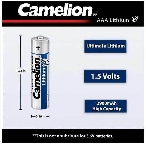 Long-Lasting Lithium AA Batteries 4-Pack - High-Performance Power for Cameras, Flashlights & Electronics
