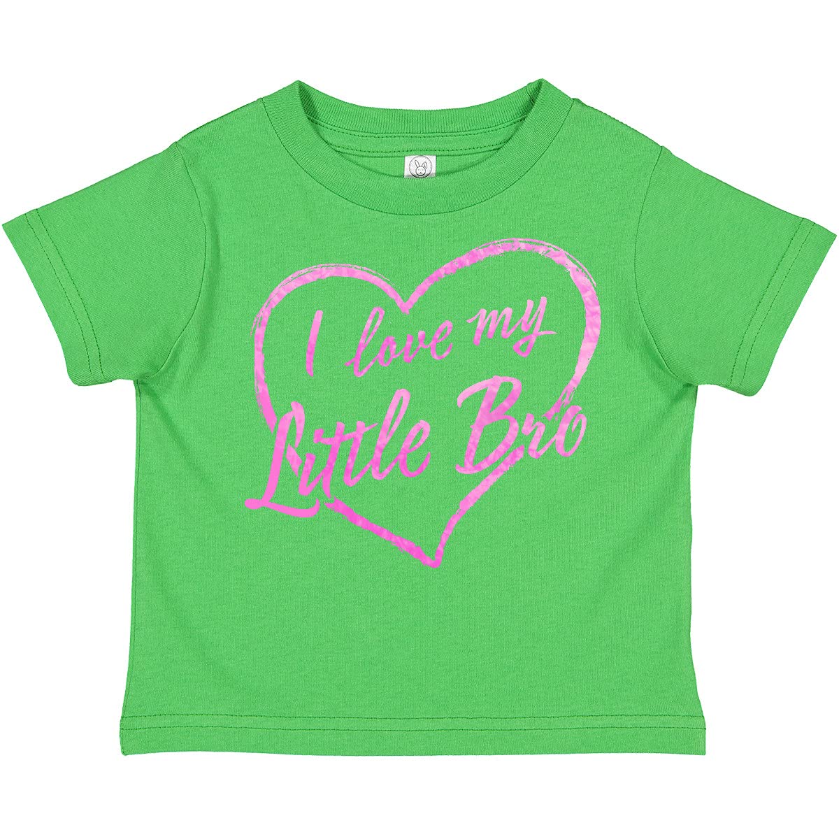 Inktastic I Love My Little Brother Toddler T-Shirt - Pink Chalk Heart Design | Cute Sibling Matching Outfits for Family Photos & Special Occasions