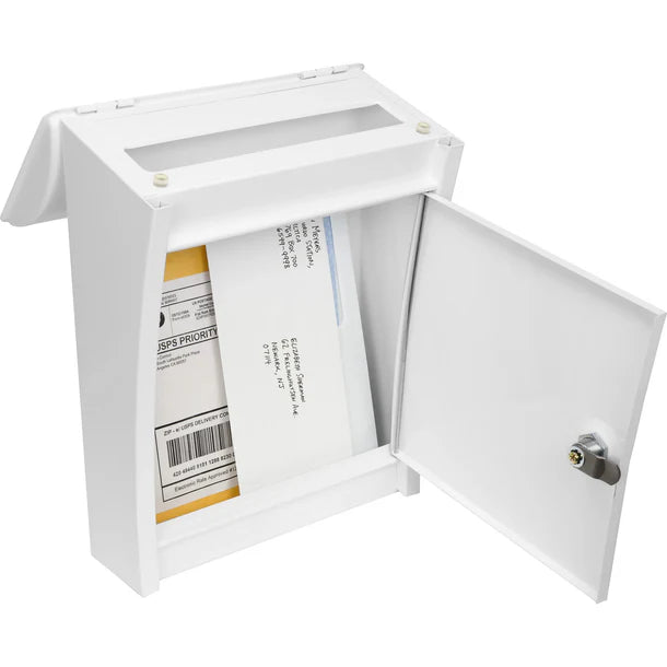 Barska CB14076 Secure Wall Mount Mail Dropbox with Locking Flap - Perfect for Home, Office & Apartment Package Delivery Protection