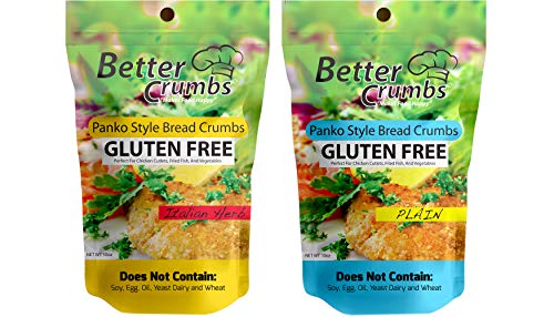 Better Crumbs Panko Bread Crumbs - Gluten Free, Kosher Certified | Original & Italian Herb Variety Pack (10oz x 2) | Air Baked, Resealable Packaging for Crispy Coating | Perfect for Chicken Cutlets, Fish Frying & Baking