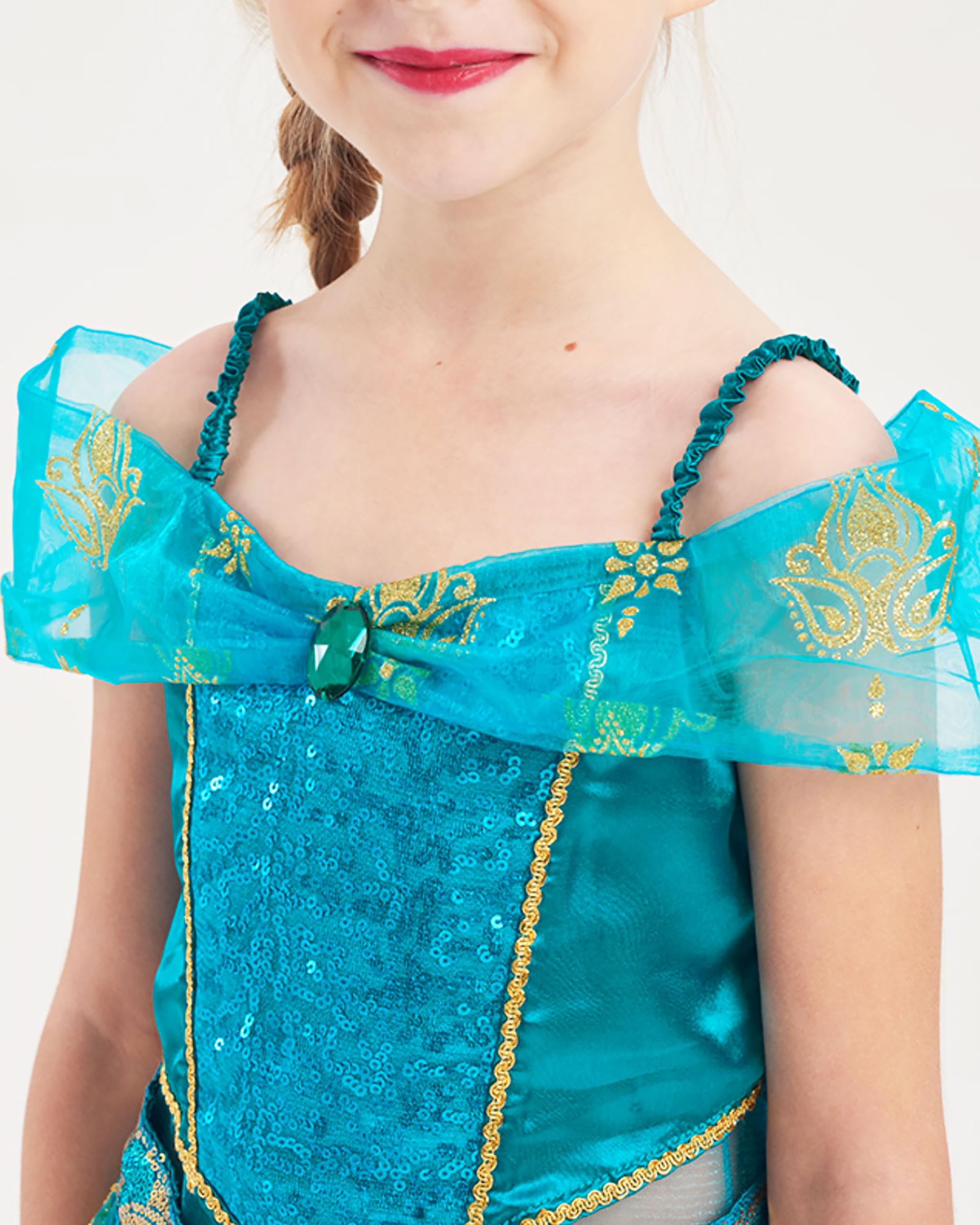 IKALI Princess Costume for Kids - Jasmine & Mermaid Dress for Halloween, Birthday Party, Dress-Up & Role Play