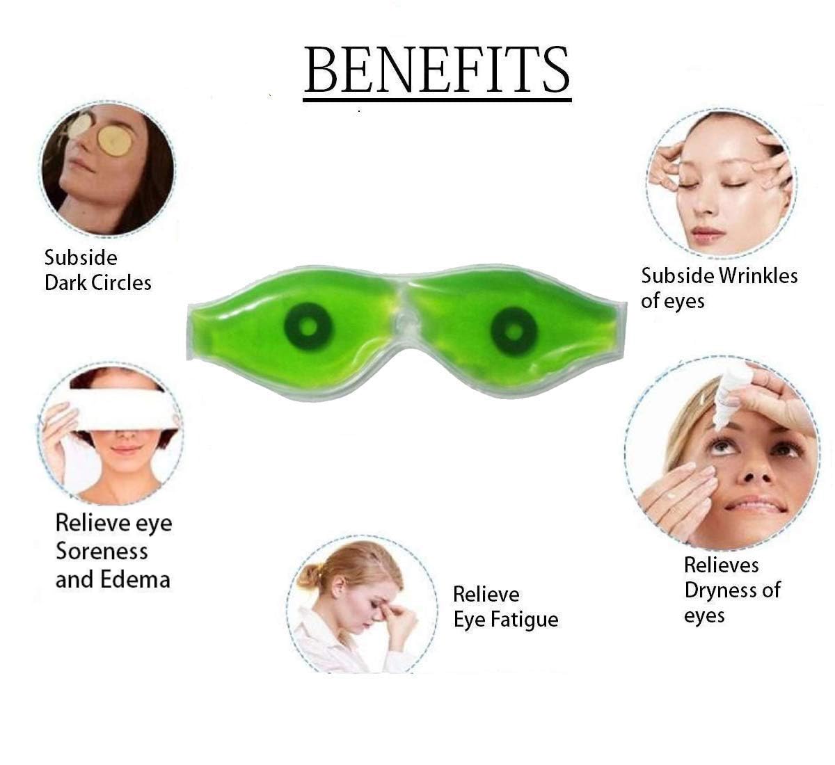 INEVER Aloe Vera Cooling Gel Sleeping Eye Mask - 4 Pack, Dark Circle & Puffiness Relief, Soothing Eye Patches for Fatigue & Stress - Perfect for Overnight Use, Travel & Spa Relaxation