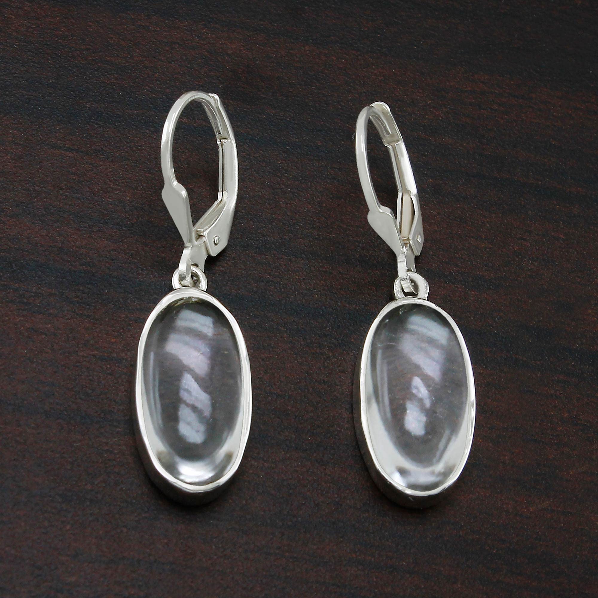 TISHAVI Natural Oval Gemstone Dangle Drop Earrings - 925 Sterling Silver Birthstone Jewelry for Women - Handmade Leverback Earrings for Mom, Wife, Sister - Perfect for Weddings, Anniversaries & Special Occasions