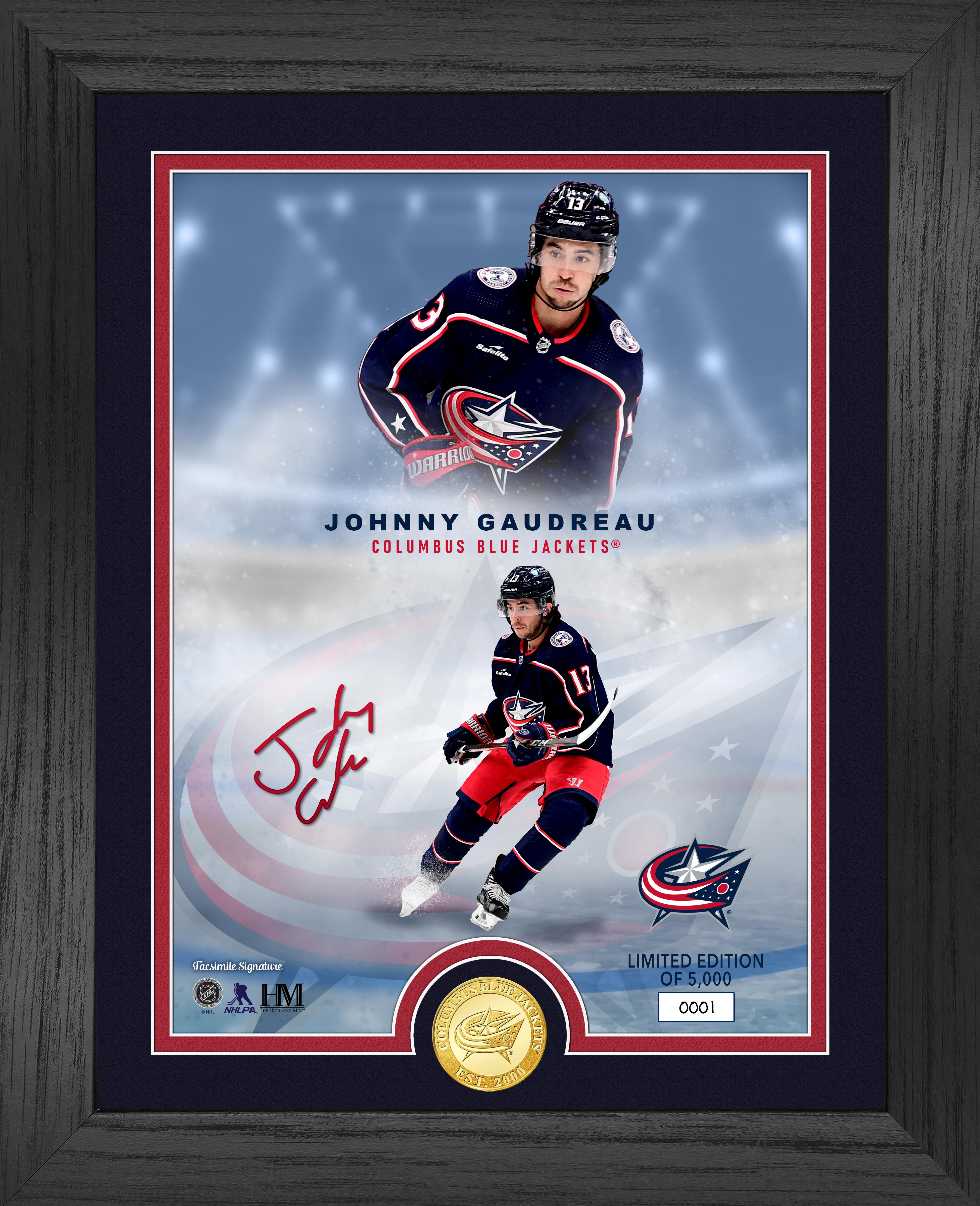 Columbus Blue Jackets Johnny Gaudreau Legends Bronze Coin Photo Mint - Limited Edition NHL Collectible for Hockey Fans & Memorabilia Collectors - Perfect for Display, Gifts, and Sports Collections