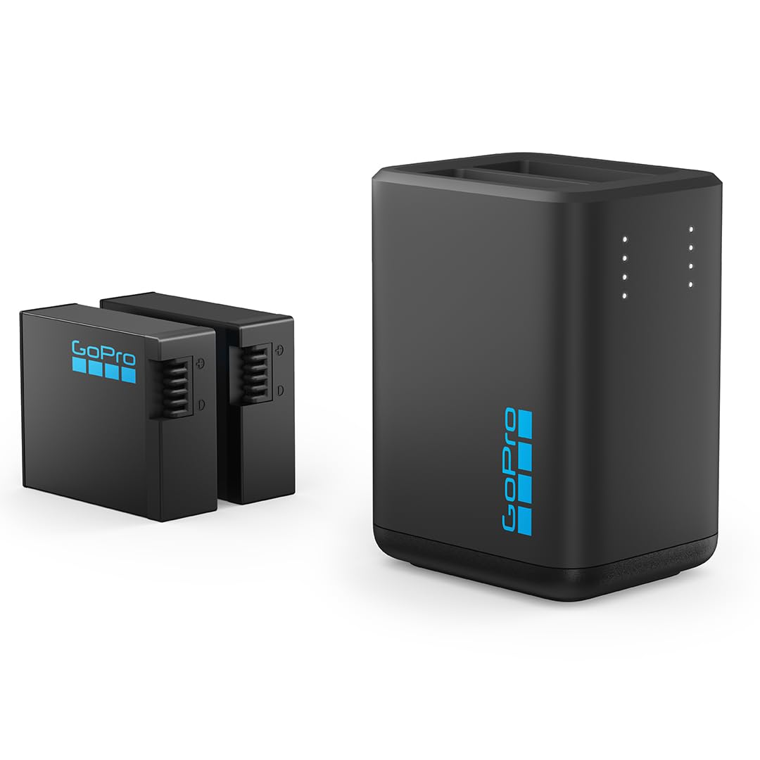 Original GoPro Dual Battery Charger with 2 Enduro Rechargeable Batteries for HERO13 Black - Official Accessory - Perfect for Travel, Vlogging & Outdoor Adventures