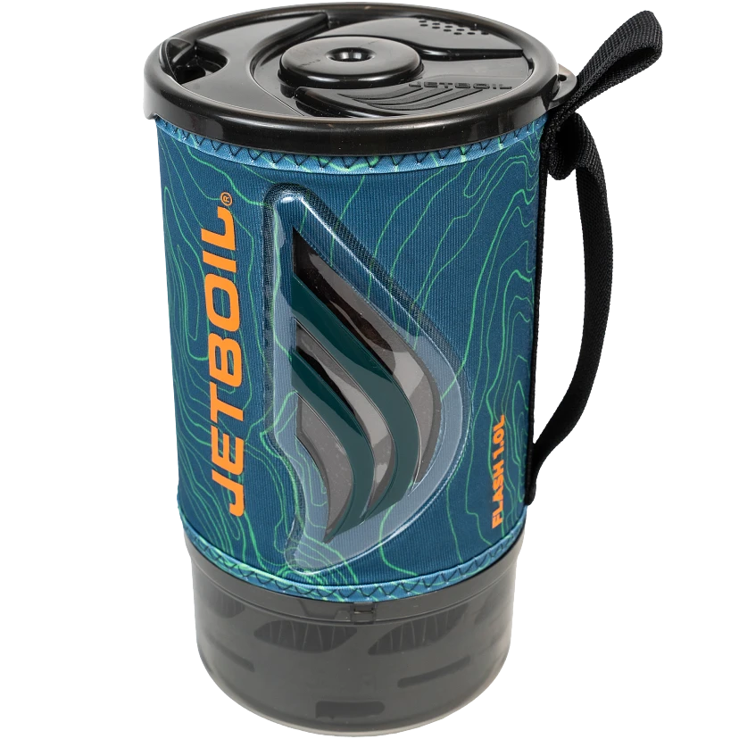 Jetboil Flash 1.0L Camping Stove with Ocean Topo Design - Lightweight Backpacking Cook System for Hiking, Camping & Outdoor Adventures