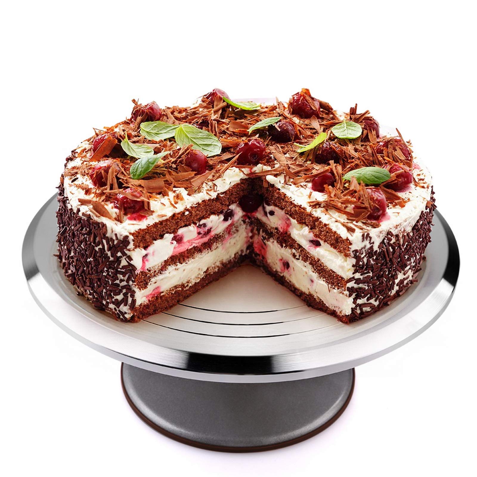 12 Inch Aluminum Cake Stand Turntable - Food Grade Alloy, 7.5