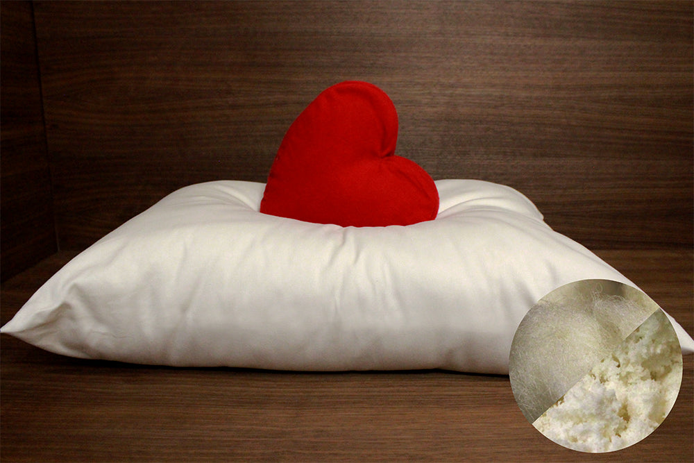Organic Shredded Latex & Wool Pillow for Side Sleepers - Hypoallergenic, Breathable & Supportive Bed Pillow for Neck Pain Relief - Perfect for Home, Travel & Office Use