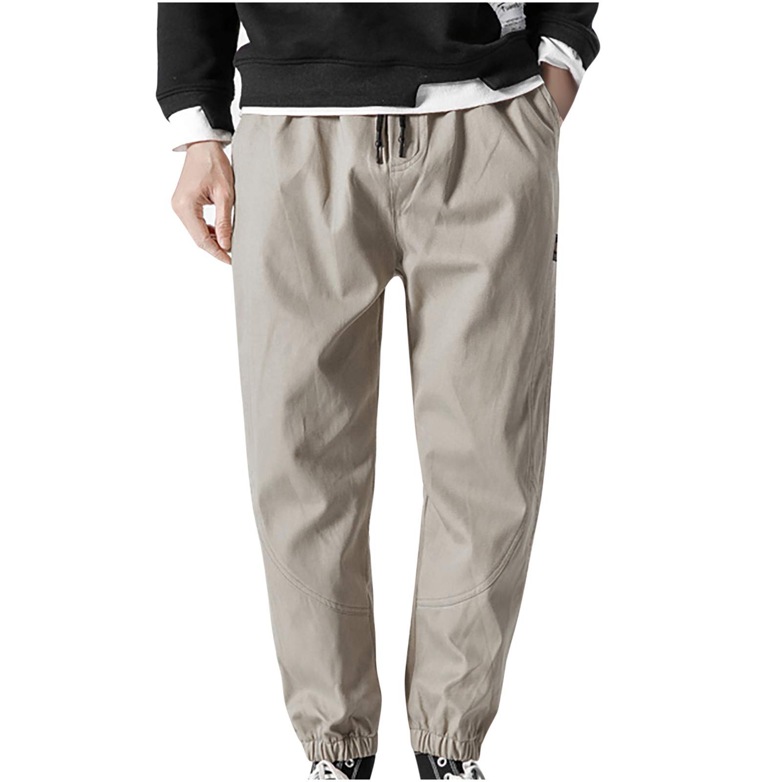 Men's Casual Cargo Joggers with Multi-Pockets - Lightweight Drawstring Sweatpants for Gym, Outdoor & Lounge Wear - Comfortable Athletic Pants for Running, Travel & Everyday Use