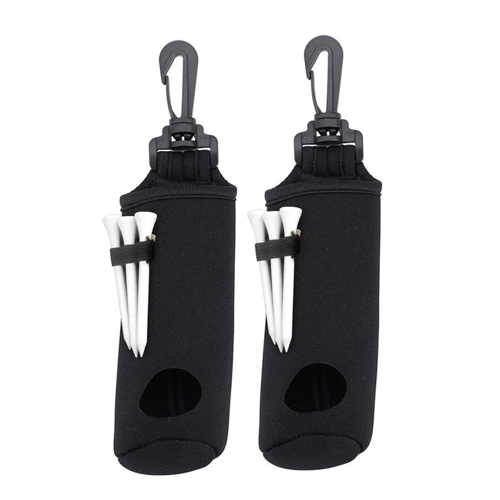 ASENVER 2 Pack Lightweight Golf Ball Carry Bag & Tee Holder Pouch - Portable Golf Accessories Storage for 3 Balls & 3 Tees with Hook - Perfect for Driving Range, Practice & On-Course Convenience