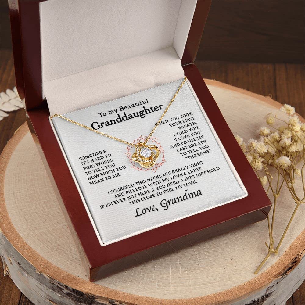 14K White Gold & 18K Yellow Gold Necklace for Granddaughter - Elegant Grandma Gift for Birthday, Wedding, Graduation & Back to School | Comes with Gift Box & Message Card | Perfect for Special Occasions & Heartfelt Moments