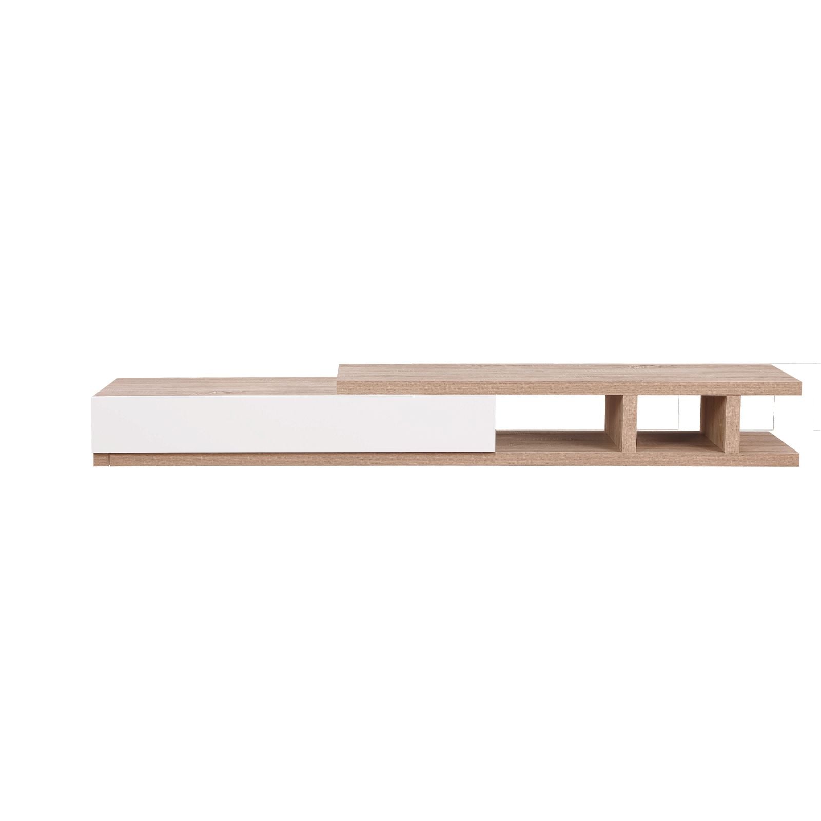 Criterion Extendable TV Stand 279cm - Solid Oak Entertainment Center for Living Room, Home Theater & Media Storage | Modern TV Cabinet with Adjustable Shelves