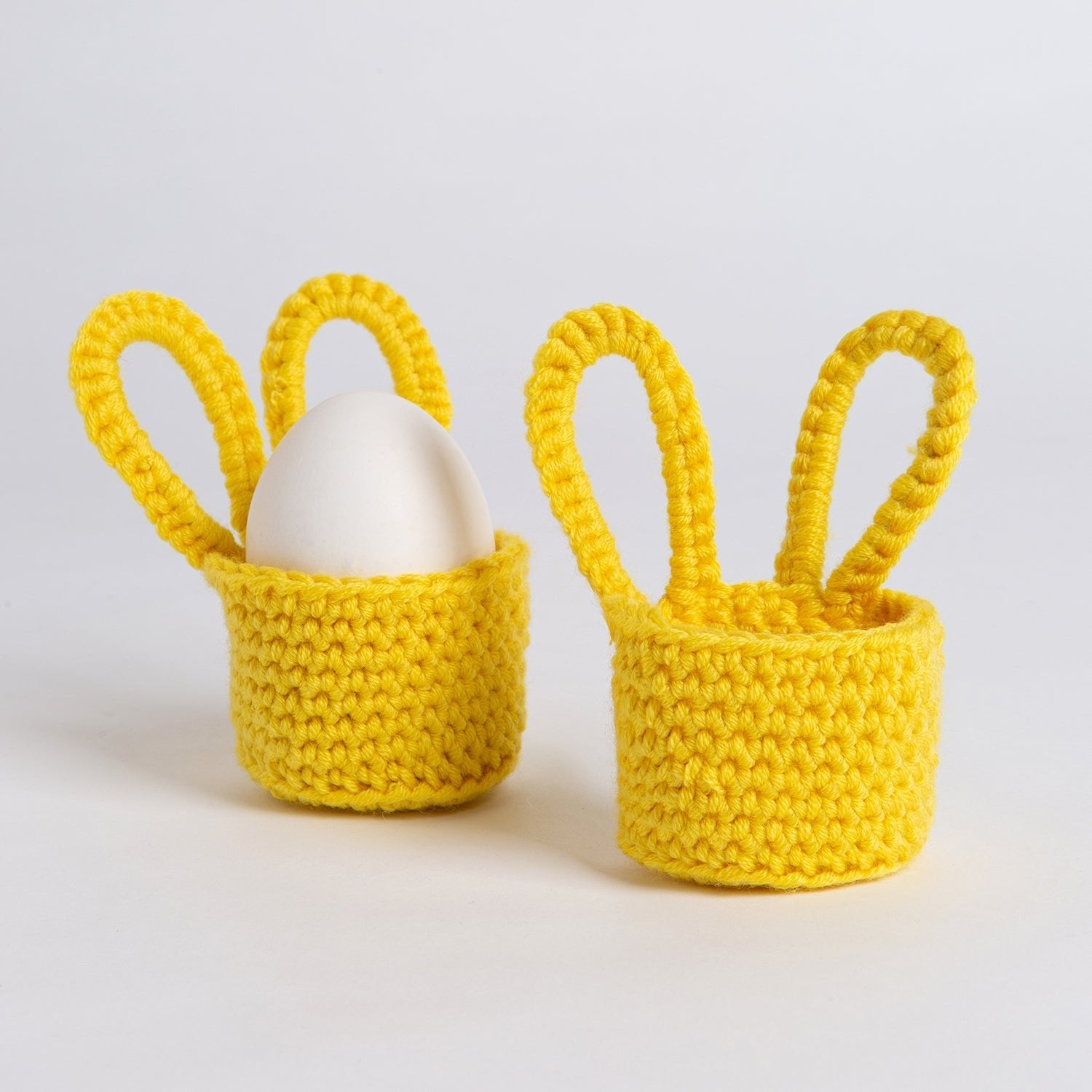 Crochet Bunny Egg Cup Trio Set - DIY Easter Egg Holder Kit for Decorating, Gifting & Spring Table Setting