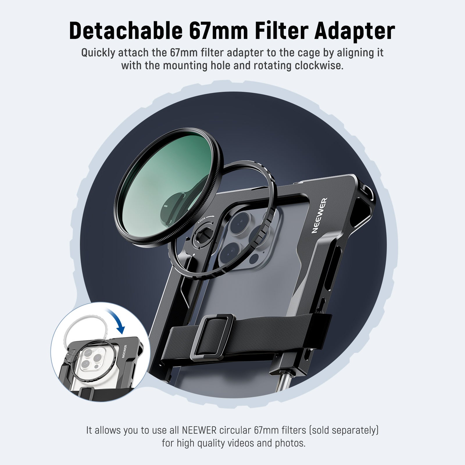 NEEWER PA017 Universal Smartphone Video Rig with Handgrip - Perfect for Vlogging, Filmmaking, and Mobile Content Creation