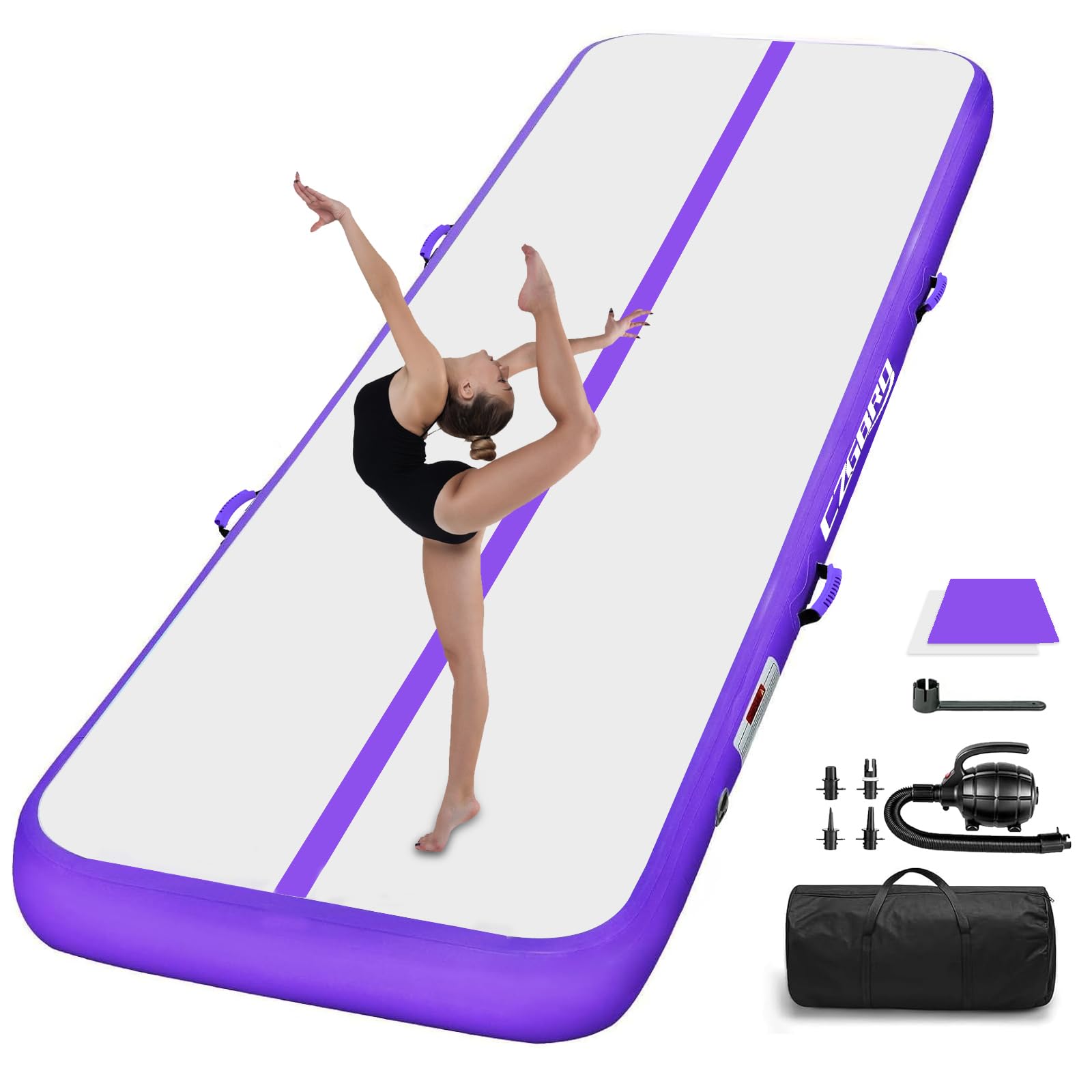 Inflatable Air Mat Tumble Track - Foldable Gymnastics Mat with Electric Pump for Home, Cheerleading, Kids Gym & Yoga | Perfect for Indoor Training, Exercise & Fitness Routines