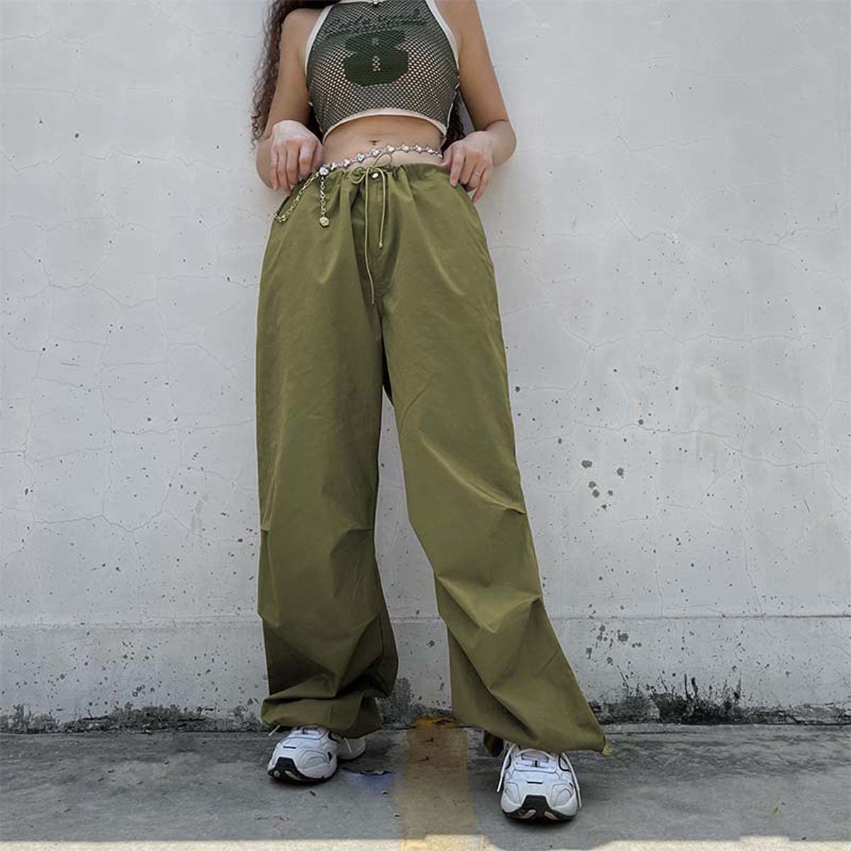 Gothic Vintage Women's Casual Pants - Loose Wide Leg Sweatpants with Drawstring, Harajuku Style for Streetwear & Alternative Fashion | Perfect for Daily Wear, Concerts, and Gothic Events