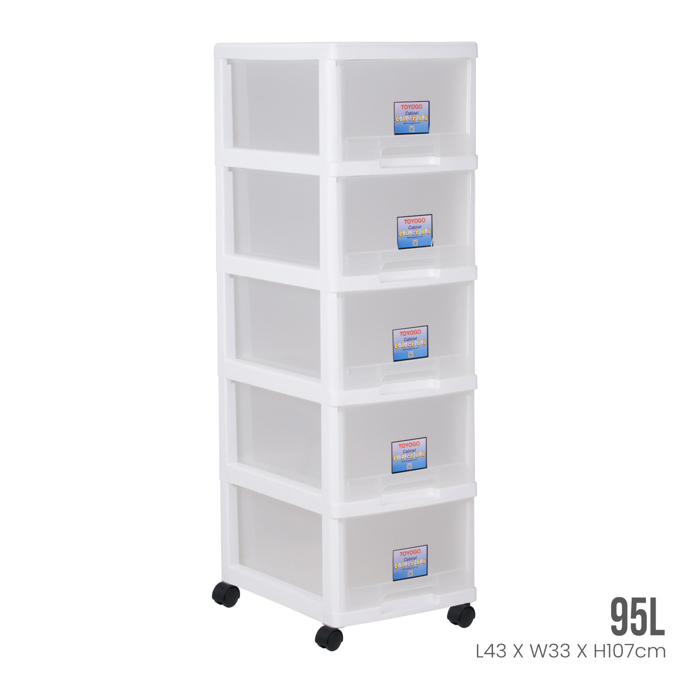 WHITE FRAME TRANSLUCENT DRAWER (802-5WF-TPT)