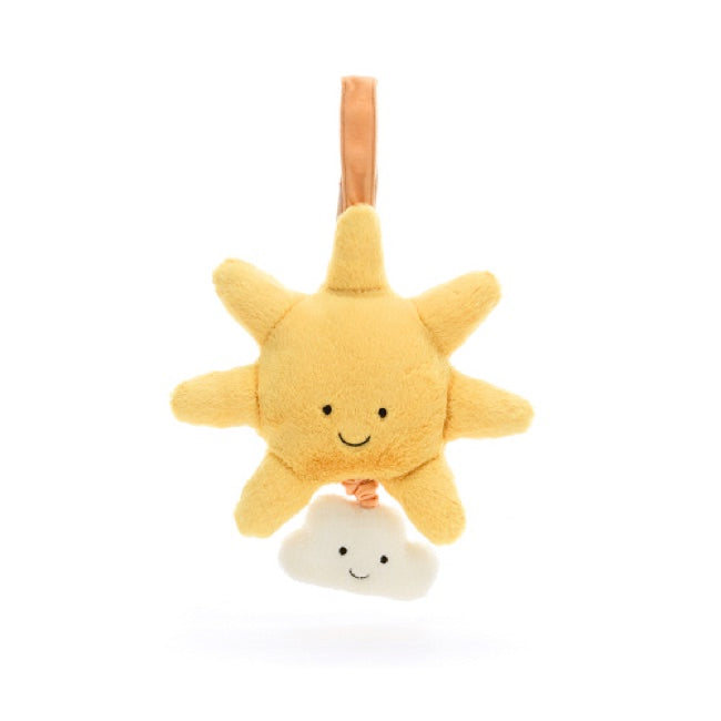 Jellycat Amuseable Sun Musical Pull Toy - Soft Plush Stuffed Animal with Music for Babies & Toddlers - Perfect for Playtime, Nursery Decor, and Gift Giving
