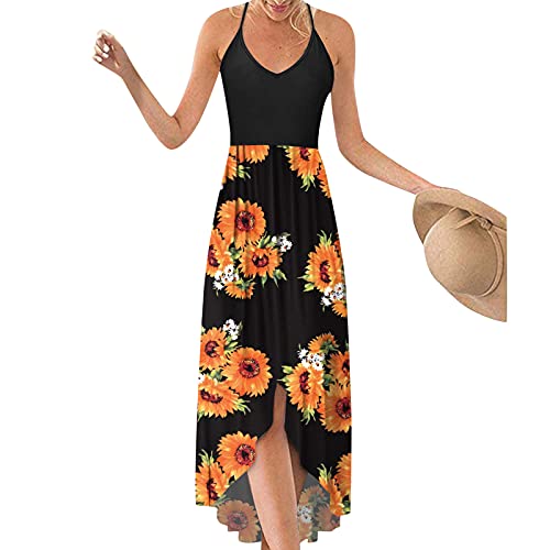 Elegant Floral Print Sleeveless Maxi Dress for Women - Plus Size Summer Casual Sexy Long Dress for Beach, Party & Vacation