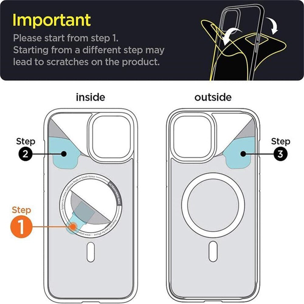 iPhone 15 Pro Magnetic Case - Clear Wireless Charging Compatible Protective Cover for Everyday Use & Travel
