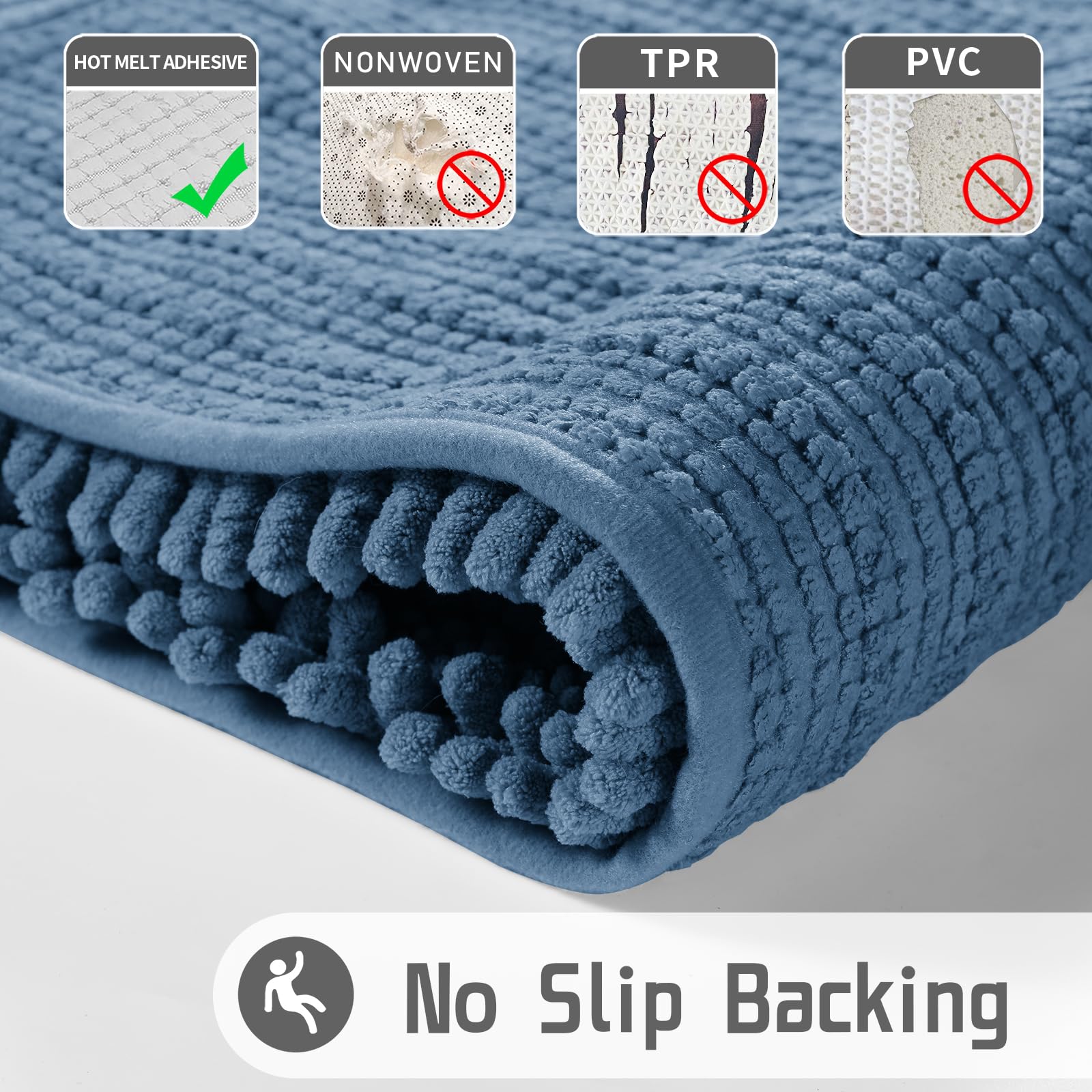 Yimobra Extra Soft Absorbent Chenille Bath Rug Mat - 55
