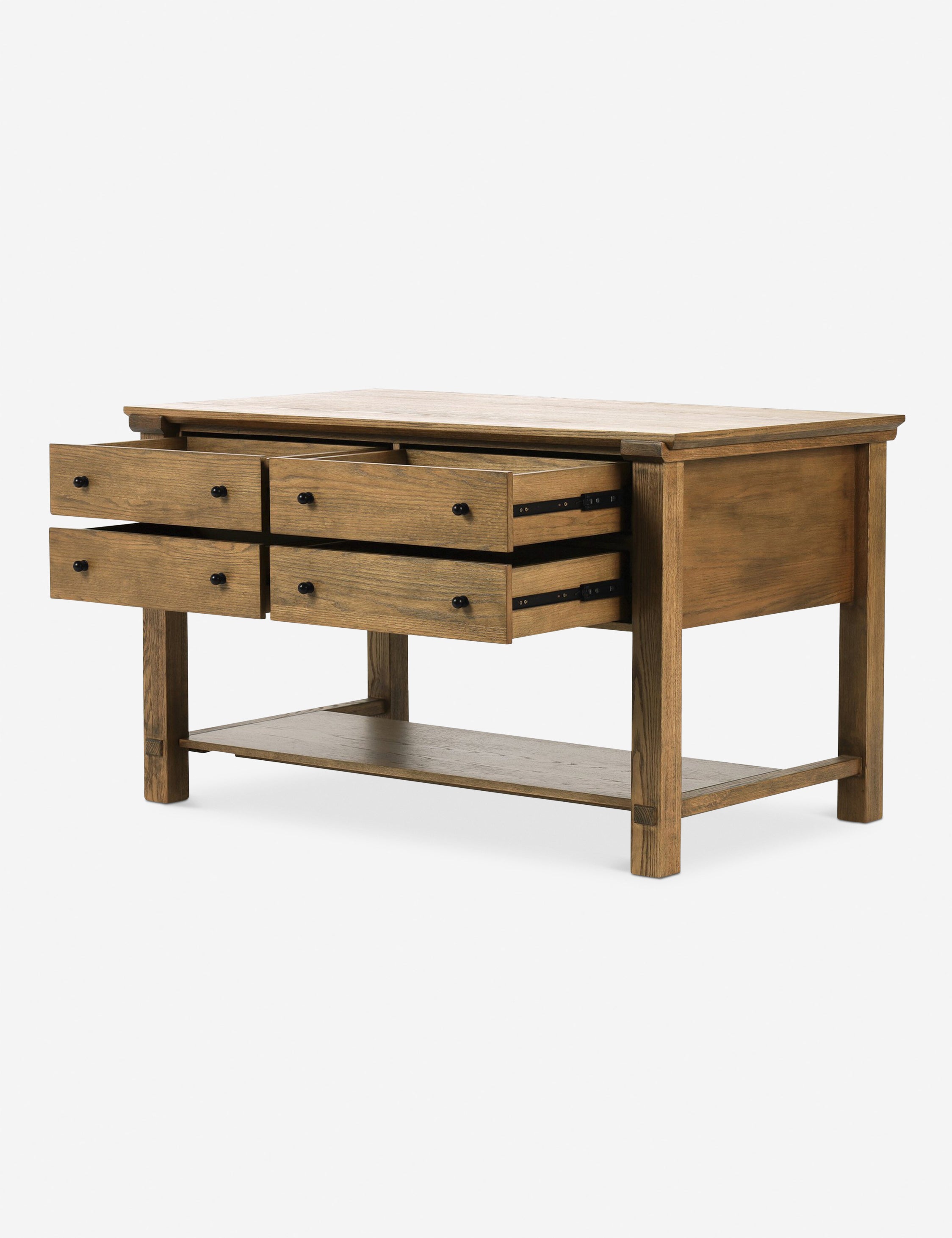 Burke Kitchen Island with Storage - Modern Rolling Kitchen Cart with Butcher Block Top for Small Spaces - Perfect for Meal Prep, Dining & Extra Counter Space in Apartments & Homes