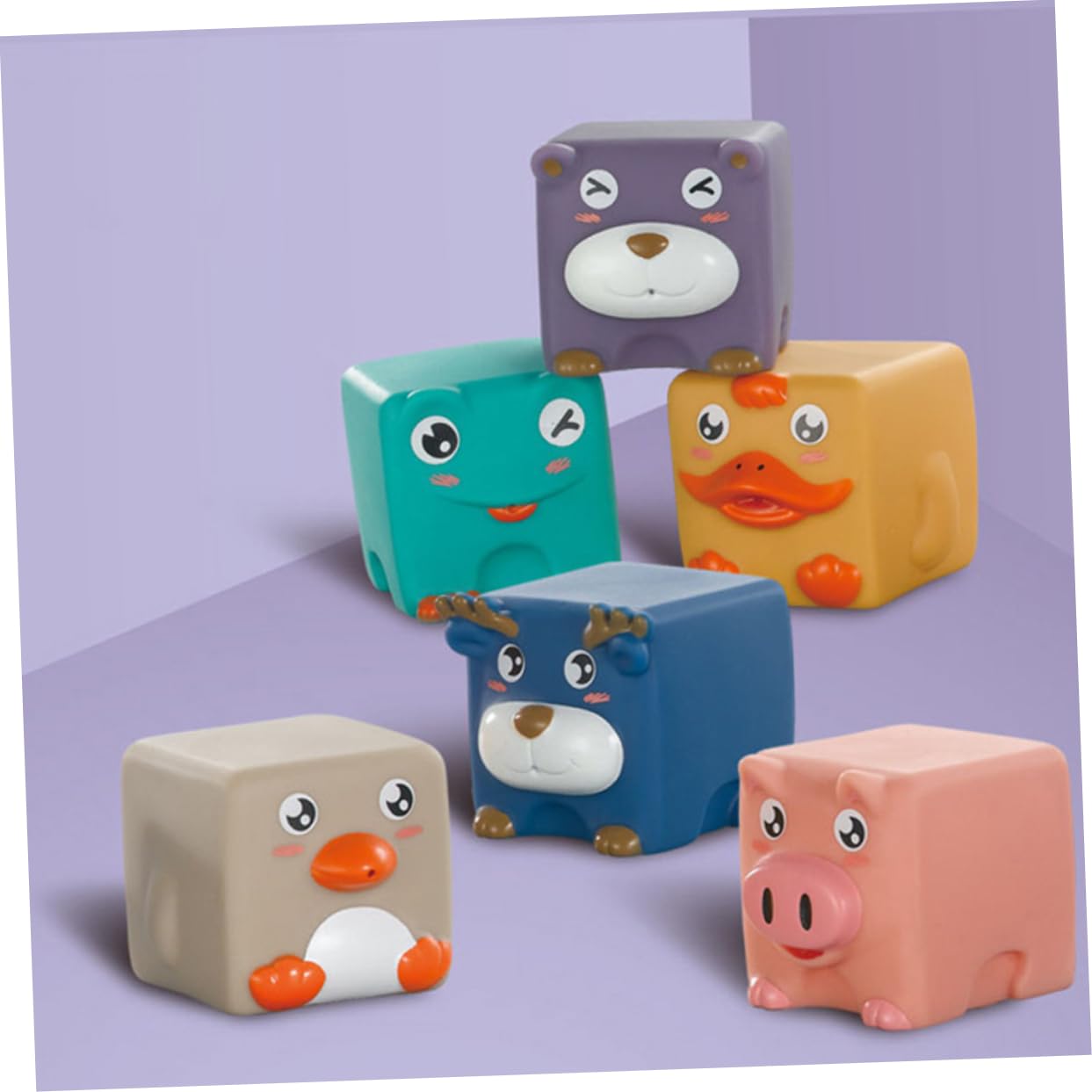 CIYODO 6-Piece Bath Toys Set for Kids - Fun Floating Water Toys for Bathtub Playtime, Baby Shower Gifts & Sensory Development (Duck, Boat, Fish Shapes) - Perfect for Toddlers 1-3 Years Old