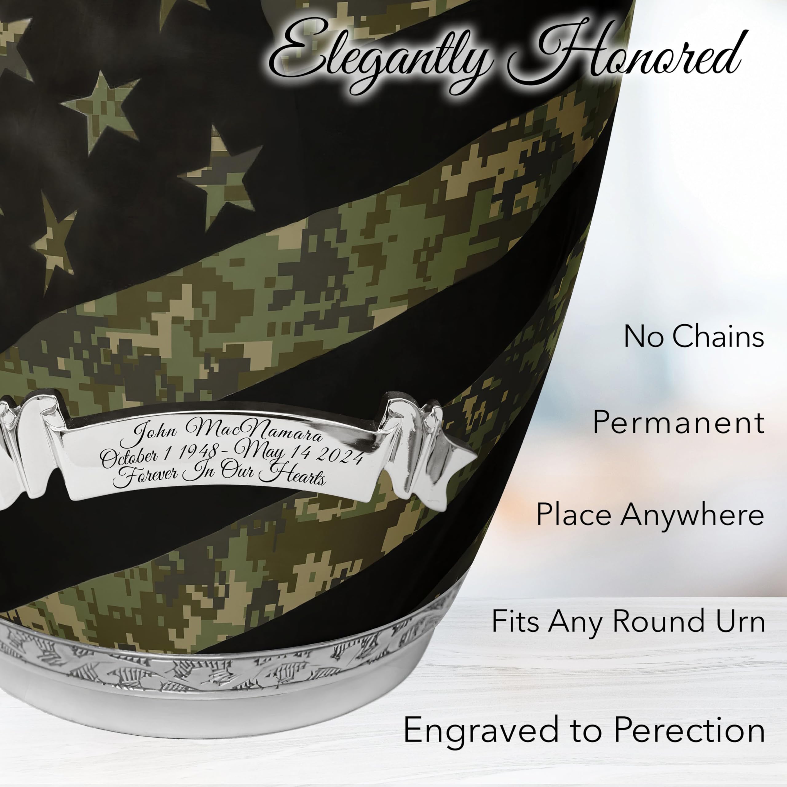 Military Digital Camo Cremation Urns for Men - Large Adult Human Ashes Urn for Funeral, Dad, Veterans - Perfect for Memorial Services & Home Display