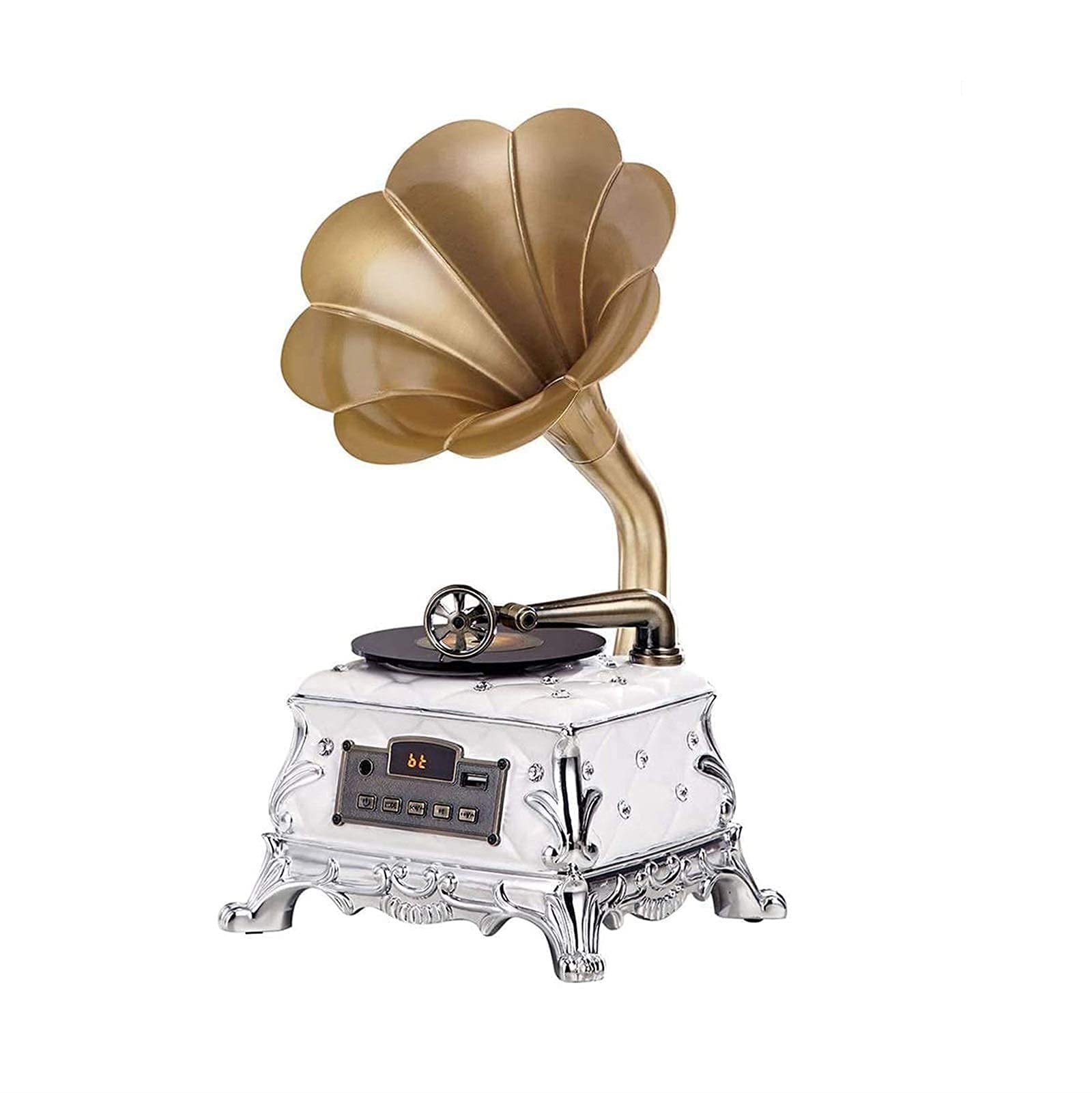 Vintage Record Player with Wireless Speakers - Retro Bluetooth Turntable for Vinyl Lovers, Perfect for Home Decor, Office & Gift Giving | Enjoy Classic Music in Living Room, Bedroom or Workspace