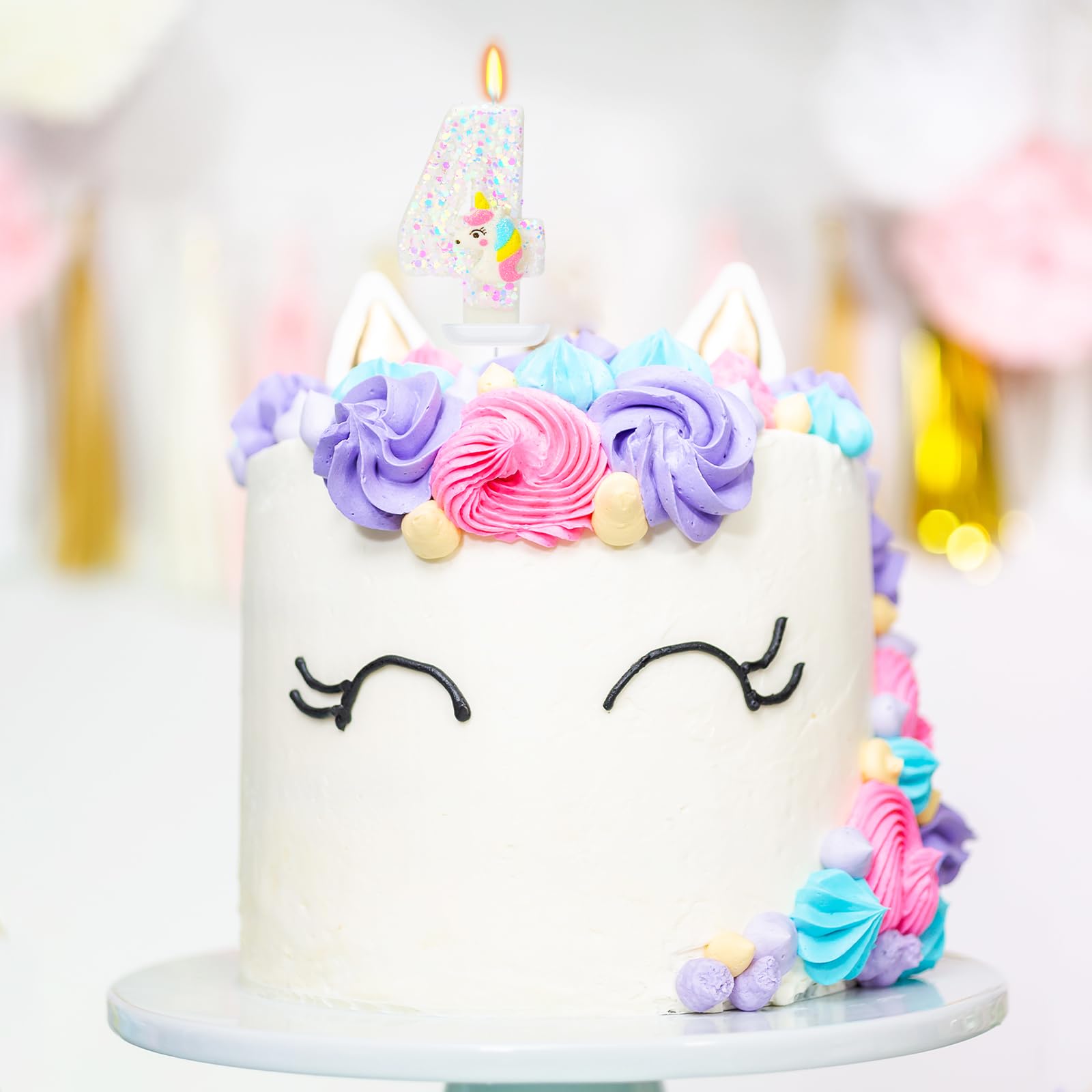 Number 4 Birthday Cake Candles - Cartoon Themed Cake Topper & Party Decorations for Kids Birthday Celebrations - Perfect for Cakes, Cupcakes & Dessert Decorations