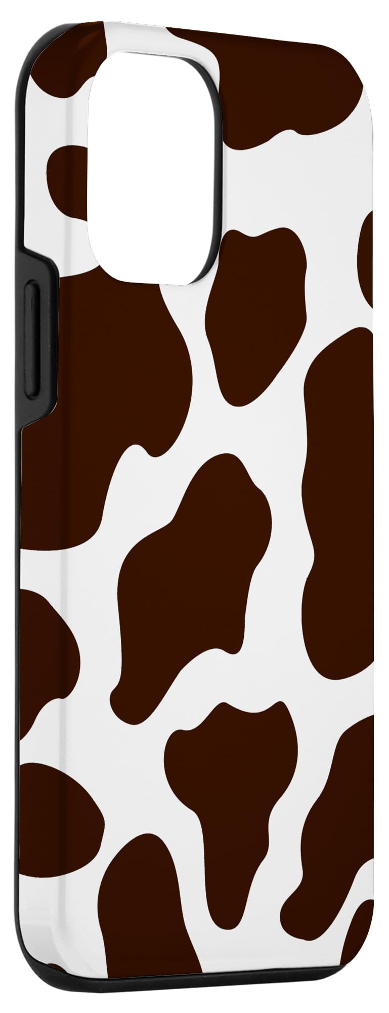 iPhone 12 Mini Brown Cow Print Spotted Phone Case - Cute Animal Pattern Protective Cover for Girls & Women | Perfect for Daily Use, School, Work & Travel