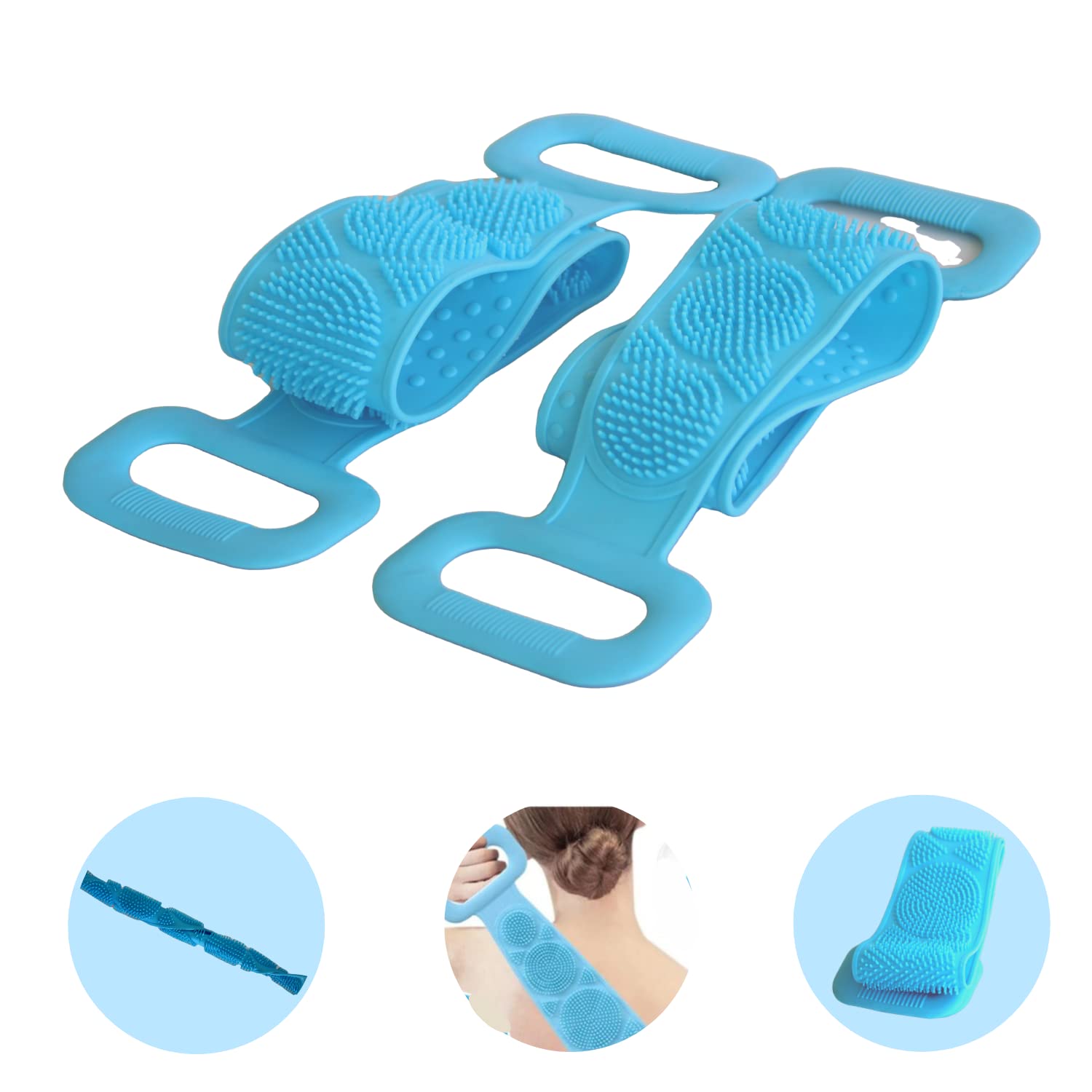 Exfoliating Silicone Body Scrubber for Face, Back & Hands - Pack of 2 - Gentle Skin Cleansing & Massage - Perfect for Shower, Spa & Daily Skincare Routine