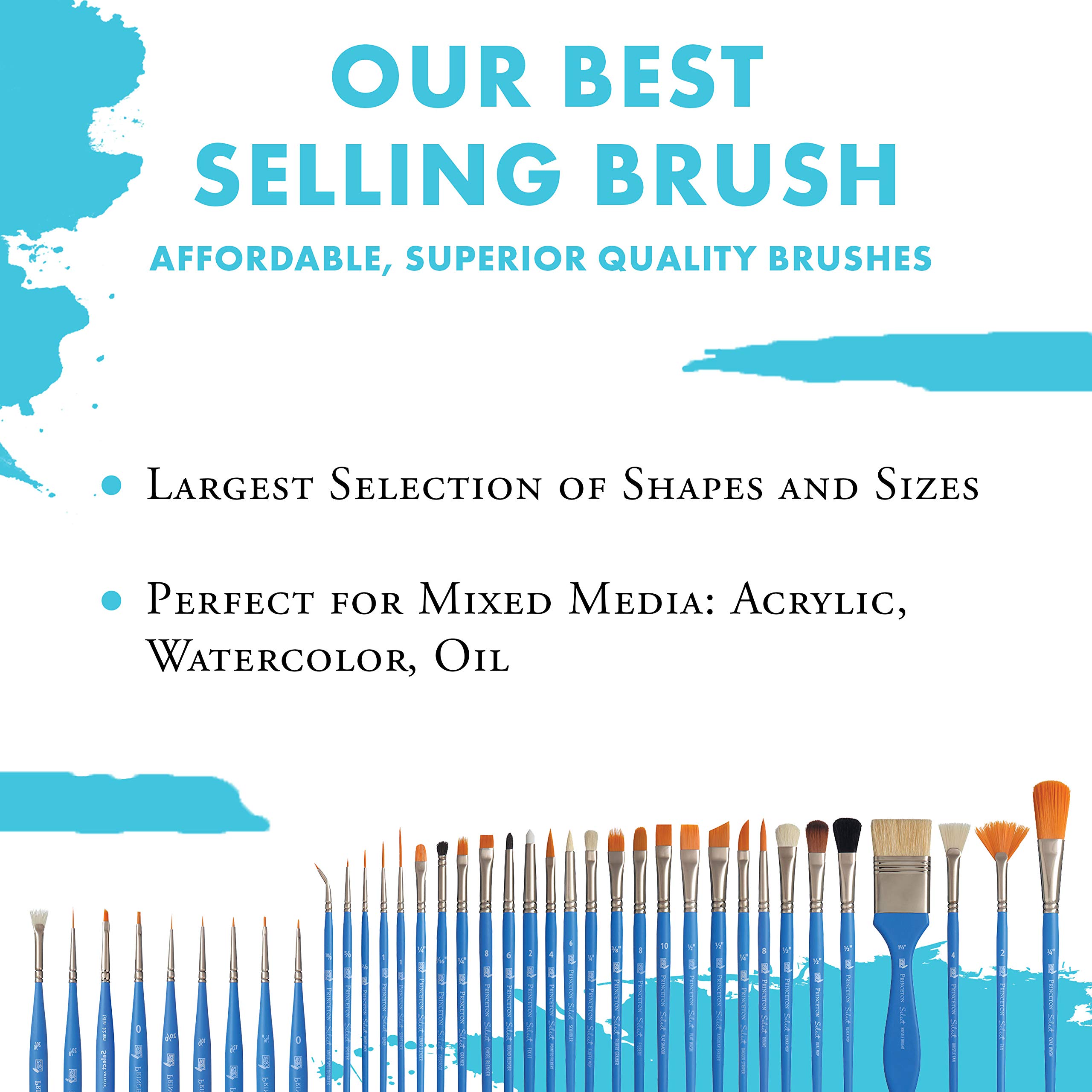 Princeton Artiste Lunar Blender Paintbrush - 1 Inch Synthetic Bristle for Acrylic & Watercolor Painting