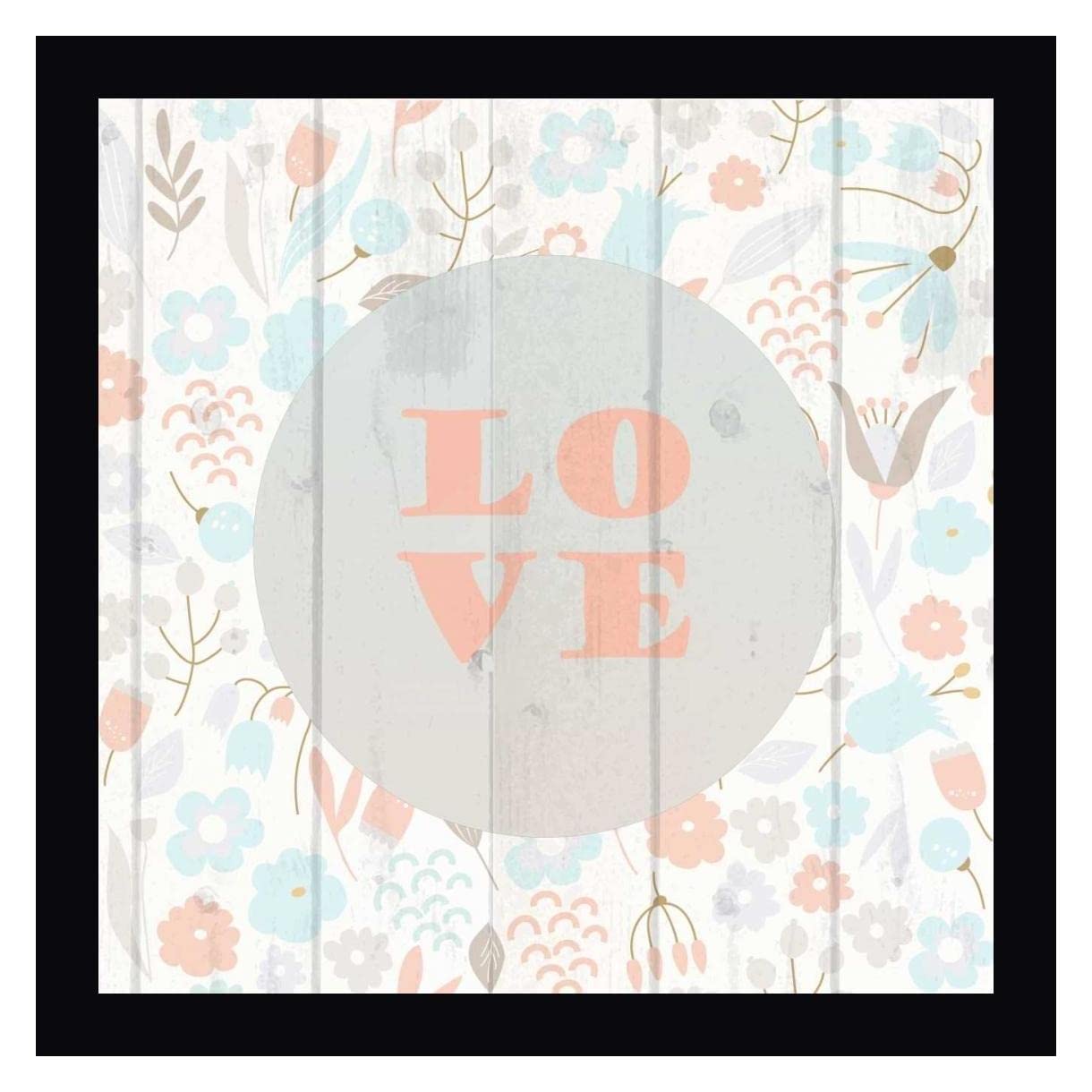 Spring Love by Kimberly Allen - 20x20 Inch Framed Canvas Wall Art Print with Black Frame - Ready to Hang - Perfect for Living Room, Bedroom & Home Decor